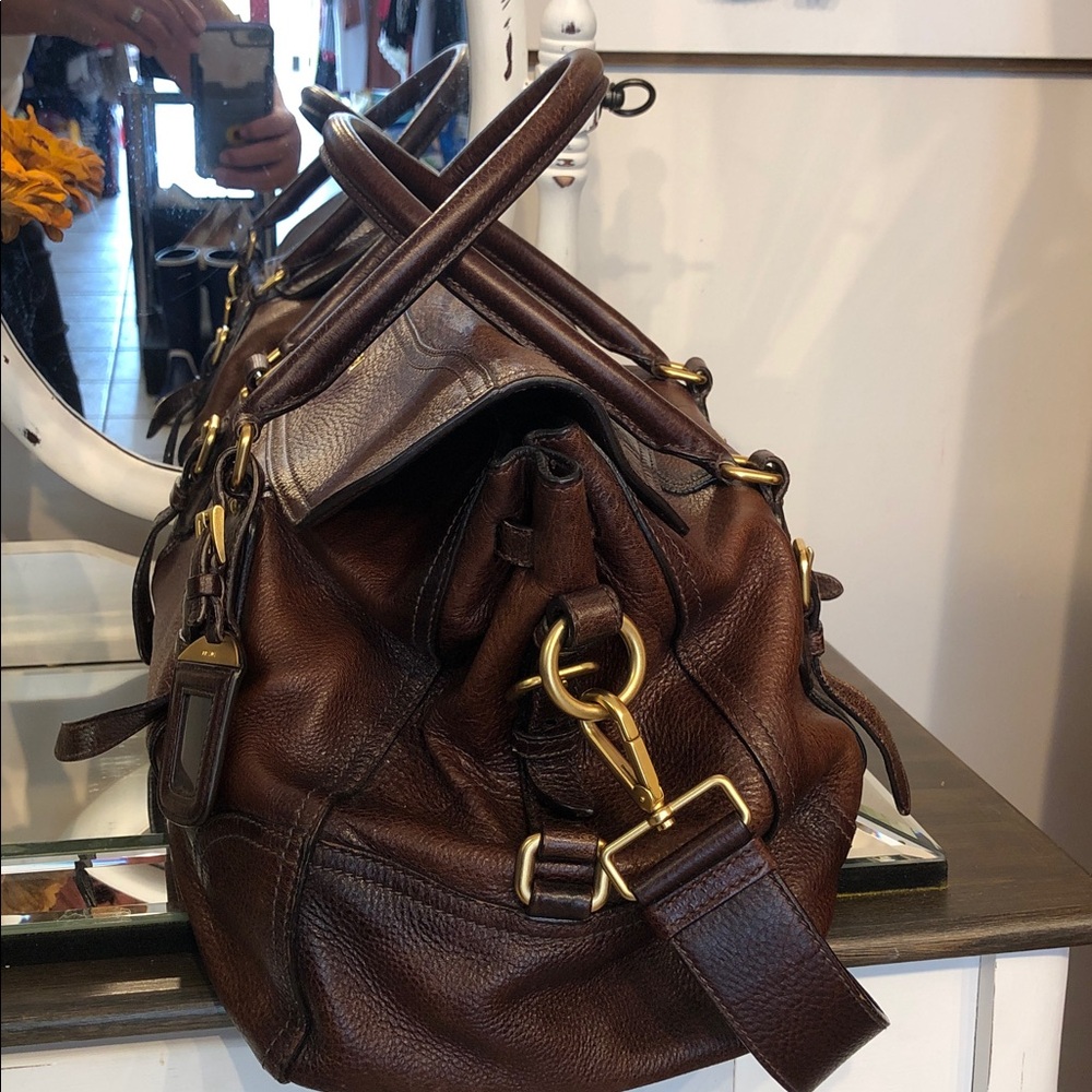 So Beautiful And Stylish!!Prada Brown Leather Satchel with Gold Hardware - Picture 2 of 14